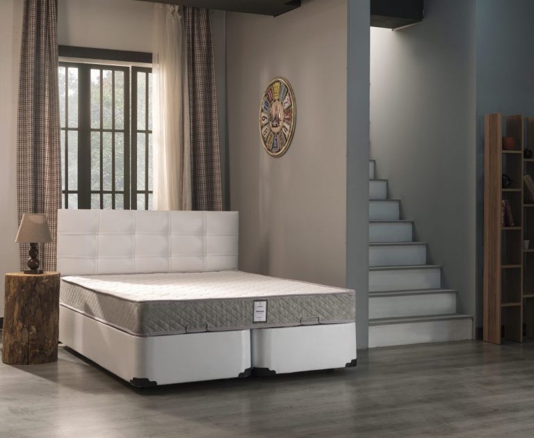 Çift Kişilik Verona Yatak Seti Beyaz Yatak Baza Başlık İzmir